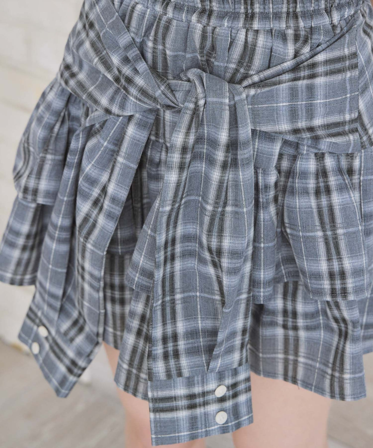 日本直送 [預購] 格仔·恤衫料短裙 ◍ 2色入