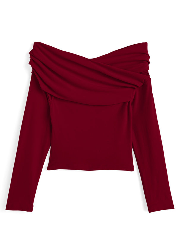 日本直送 [預購] 柔滑·輕軟·露肩上衣 ◍ 4色入