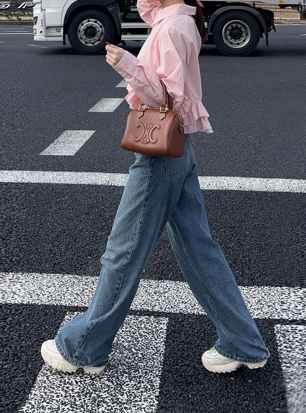 日本直送 [預購] 20%棉☁️ 下擺Ruffle恤衫 ◍ 4色入