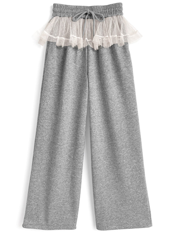 日本直送 [預購] Dot圍紗拼接☁️棉料長褲 ◍ 3色入