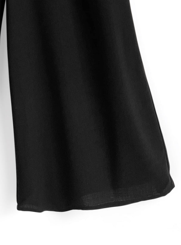 日本直送 [現貨] 黑白拼色 ౨ৎ蝴蝶肩帶連身褲 (黑 ブラック)