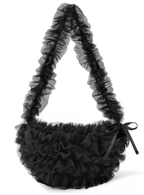 日本直送 [預購] 輕·蓬鬆紗紗皺褶౨ৎ 肩袋 ◍ 4色入