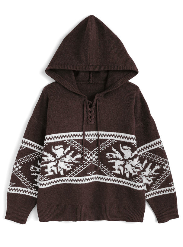 日本直送 [預購] 帶帽·民旅pattern針織上衣 ◍ 3色入