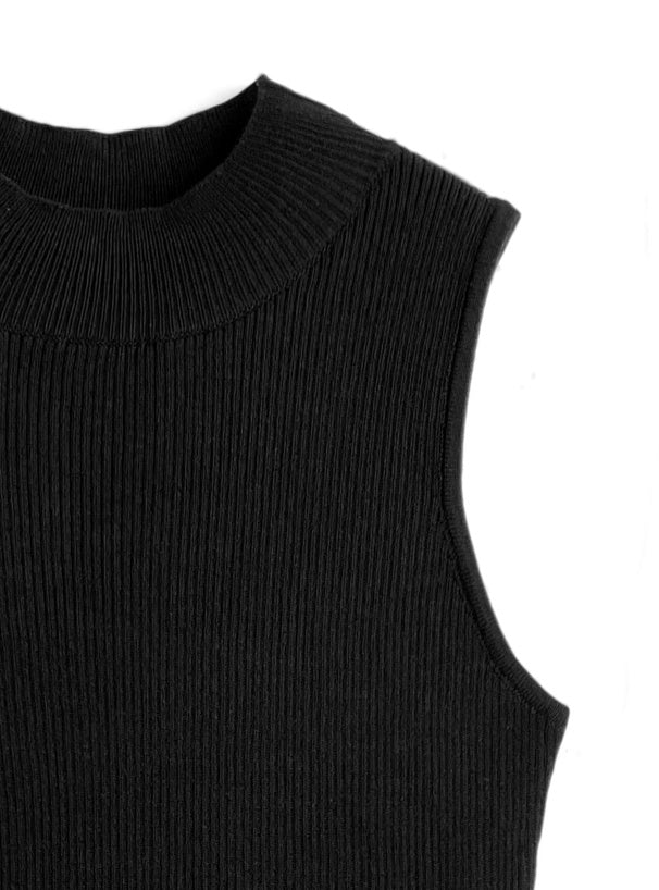 日本直送 [預購] 針織拼接紗紗背心裙 ◍ 2色入