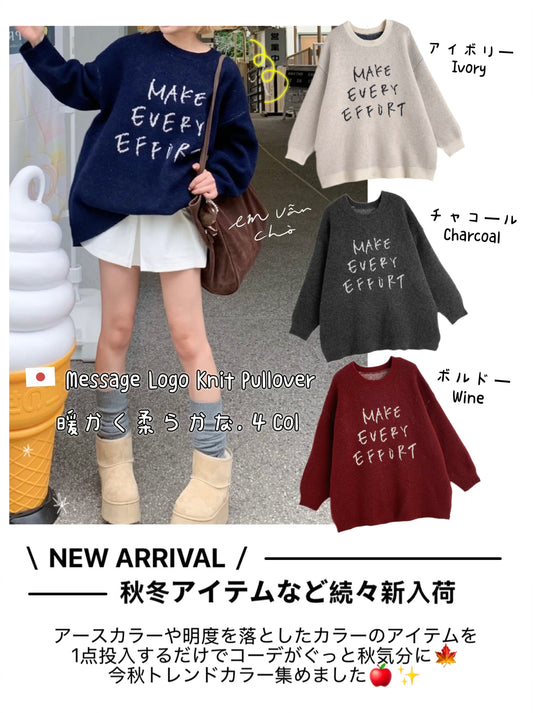 日本直送 [預購] 柔軟·親膚·圓領針織上衣 ◍ 4色入