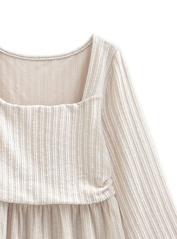 日本直送 [預購] 方領Ruffle下擺針織上衣 ◍ 3色入