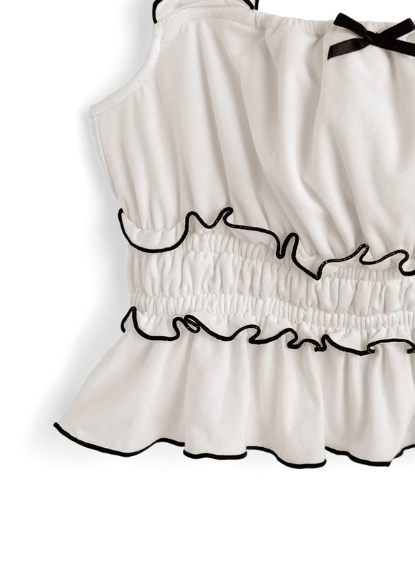 日本直送 [預購] 木耳邊·帶蝴蝶結౨ৎ背心 ◍ 2色入