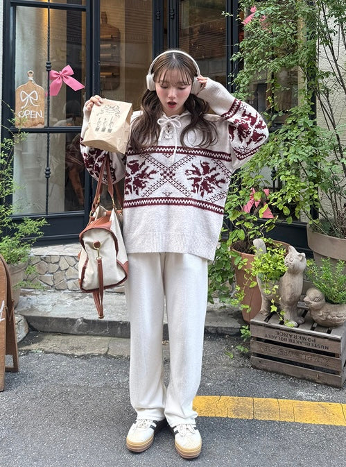 日本直送 [預購] 帶帽·民旅pattern針織上衣 ◍ 3色入