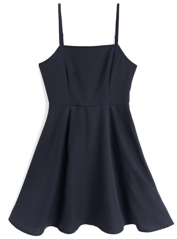 日本直送 [預購] 一套2件setup ⇉ 間條恤衫配౨ৎ蝴碟帶➕吊帶裙 (深藍 ネイビー)