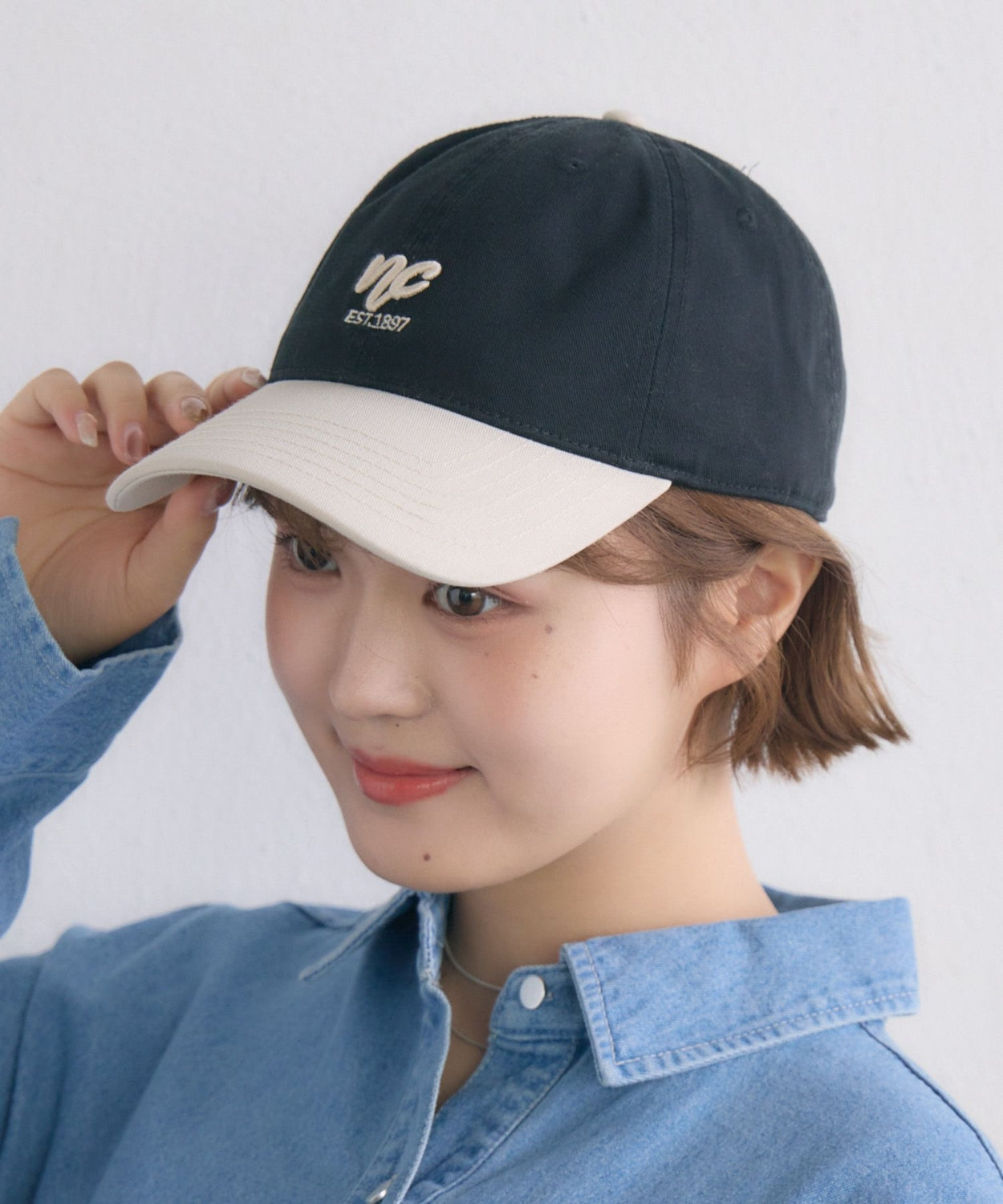 日本直送 [預購] 拼色·刺繡字Cap帽仔 ◍ 2色入