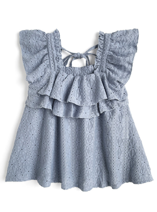 日本直送 [預購 - 日本7月下旬發貨] 花花壓花·Ruffle邊上衣 ◍ 2色入