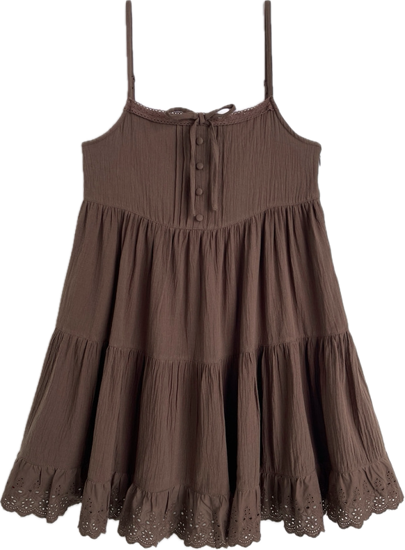 日本直送 [預購] Ruffle通花下擺౨ৎ 吊帶裙 ◍ 3色入