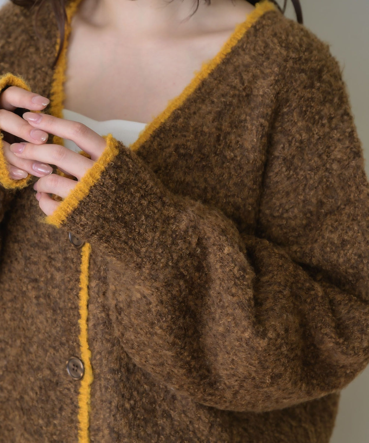 日本直送 [預購] 拼色·柔軟極親膚🧶針織外套 ◍ 2色入