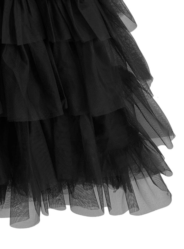 日本直送 [預購] 針織拼接紗紗背心裙 ◍ 2色入