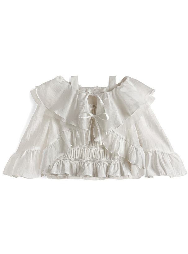 日本直送 [預購] 一套2件 ⇉ 雪紡蝴蝶綁帶外套➕背心仔 ◍ 3色入