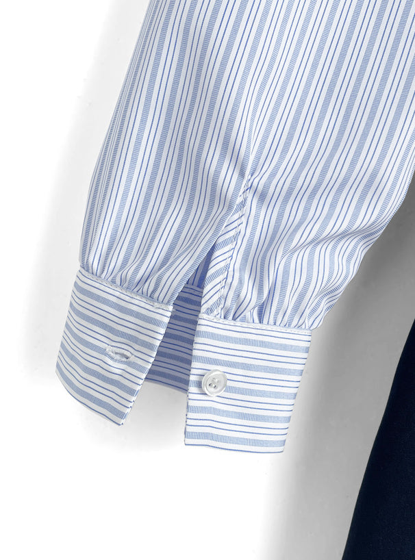 日本直送 [預購] 一套2件setup ⇉ 間條恤衫配౨ৎ蝴碟帶➕吊帶裙 (深藍 ネイビー)