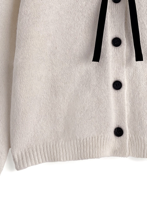 日本直送 [預購]  Wool 8% 拼色編織蝴蝶౨ৎ柔軟針織外套 ◍ 2色入