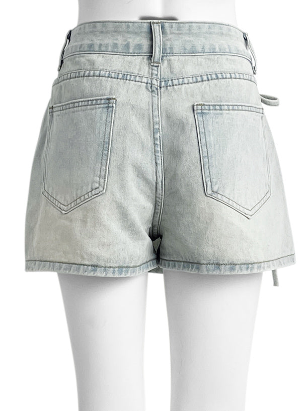 日本直送 [預購] 側蝴蝶結౨ৎ洗水色 牛仔裙褲  (Blue ブルー)