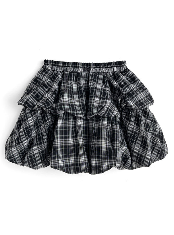 日本直送 [預購] 50% 棉☁️ 格仔·蛋糕泡泡短裙 ◍ 2色入