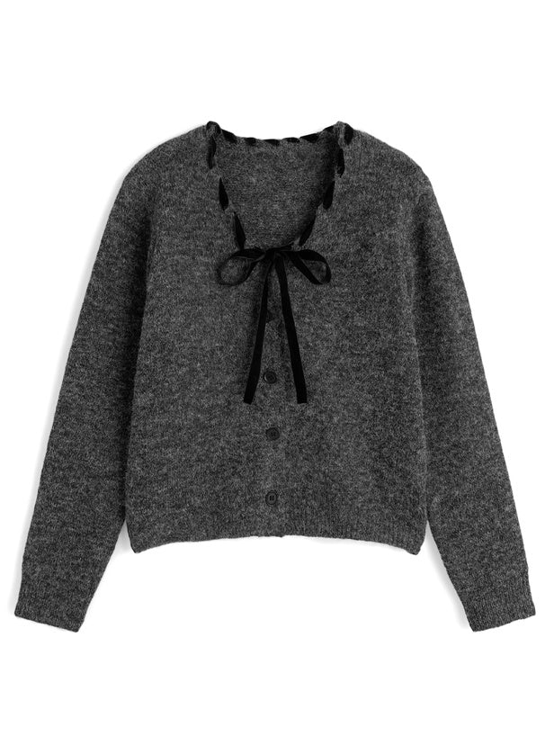日本直送 [預購]  Wool 8% 拼色編織蝴蝶౨ৎ柔軟針織外套 ◍ 2色入