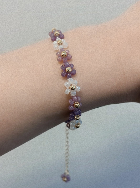 Made in Korea [預購] ❀ KR Floral Bracelet ◍ Lavender / Amber