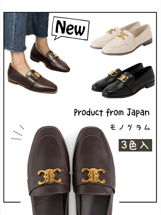 日本直送 [預購] 金扣．人造皮革樂福鞋 ◍ 3色入