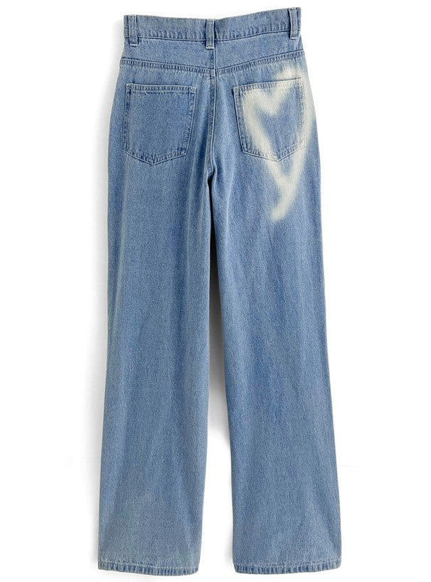 日本直送  [預購] 心心pattern．100% Cotton牛仔褲 ◍ 2色入